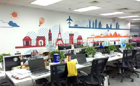 都昌教你设计办公室墙绘的方法。