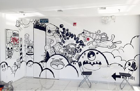 都昌手绘墙并非传统涂鸦。